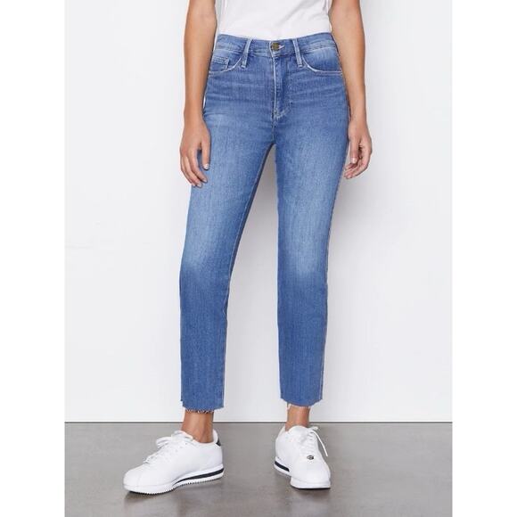 FRAME Denim Sz 29 Jeans Le Sylvie Crop In Kirah Straight High Rise Stretch READ - Picture 1 of 16